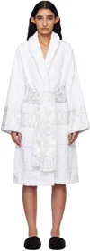 Versace White 'i Heart Baroque' Bathrobe In 5w380-white+white