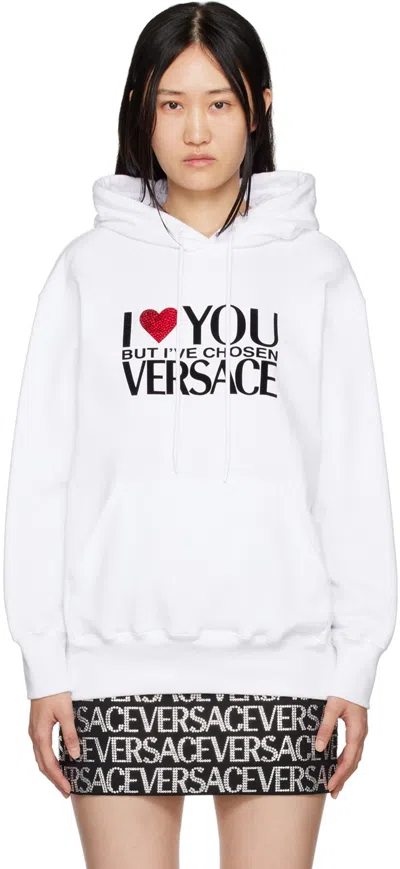 Versace White I ♡ You But… Hoodie In 1w000 Optical White