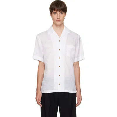 Versace White Jacquard Silk-blend Shirt