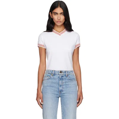 Versace White Jacquard Stretch Cotton-jersey T-shirt