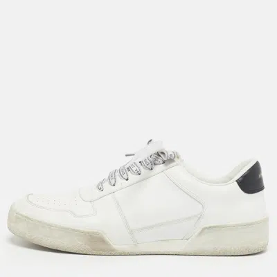Versace White Leather Llus Low Top Sneakers