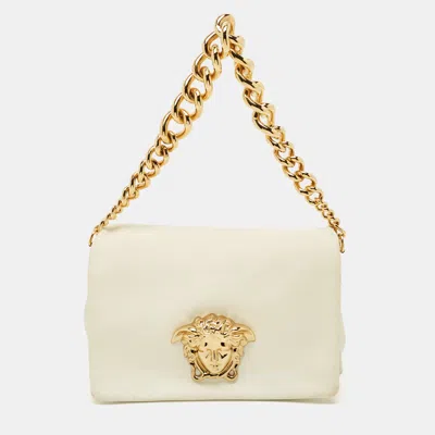 Pre-owned Versace White Leather Medusa Sultan Shoulder Bag