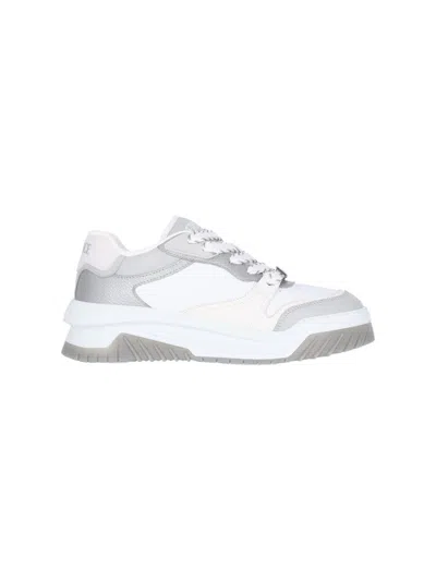 Versace White Leather 'odissea' Low-top Sneakers - White
