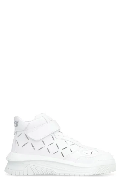 Versace White Leather Odissea Sneakers