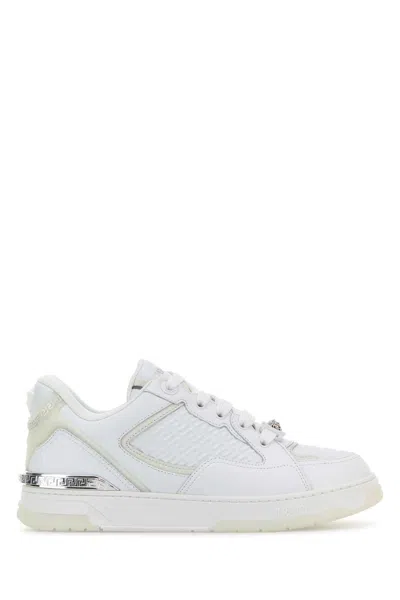 Versace Sneakers With Embossed Logo In White