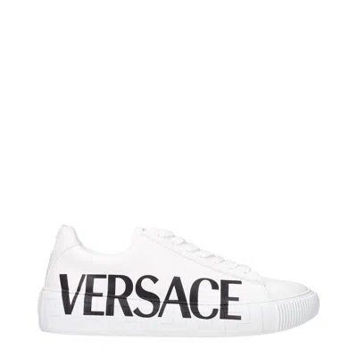 Versace White Leather Sneakers