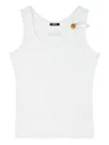 Versace Logo Cotton Tank Top In White