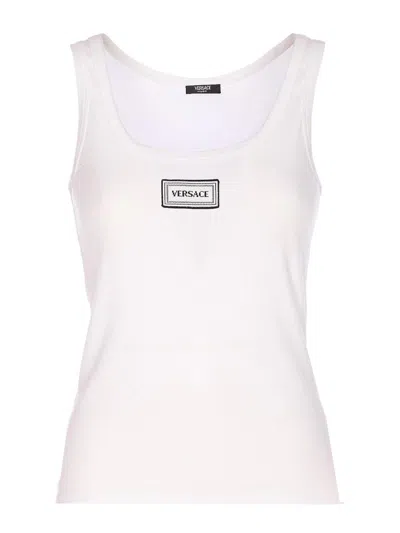Versace White Logo Tank Top