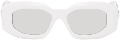 Versace White Maxi Medusa Biggie Sunglasses In 314/6g