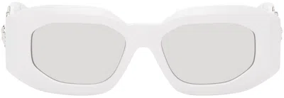 Versace White Maxi Medusa Biggie Sunglasses In 314/6g White