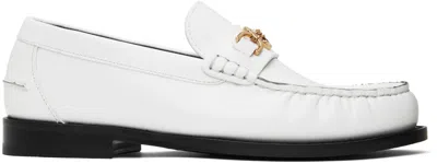 Versace White Medusa '95 Loafers In White- Gold