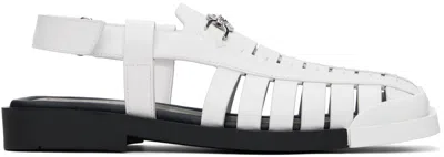 Versace White Medusa '95 Sandals In 1w01p-white-palladi