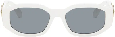 Versace White Medusa Biggie Sunglasses In 401/87 White