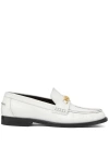 VERSACE WHITE MEDUSA LEATHER LOAFERS