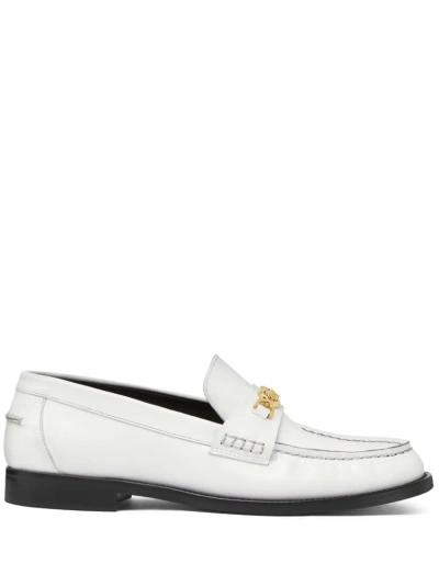 Versace White Medusa Leather Loafers