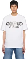 Versace White T-shirt With Medusa Head Logo Print On The Front In 2w580-white + Print