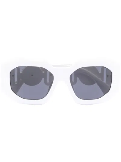 Versace White Medusa Plaque Sunglasses