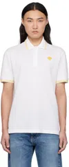 Versace White Polo Shirt With Classic Collar And Medusa Embroidery On The Front In White