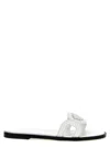 Versace Medusa Leather Flat Slide Sandals In White
