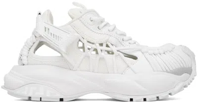 Versace Panelled White Sneakers With Cut-out Detailing