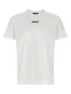 Versace White T-shirt With Lettering Logo On The Front In Cotton Man In White