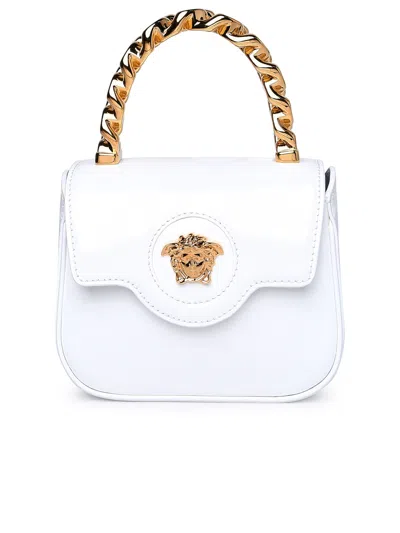 Versace White Patent Leather Bag In Bianco/oro