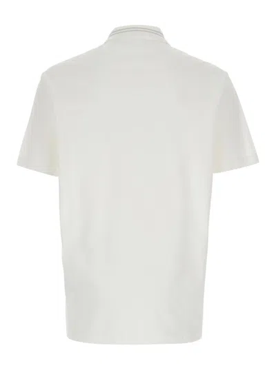 Versace White Polo Shirt With Medusa Detail On The Collar In Cotton Man