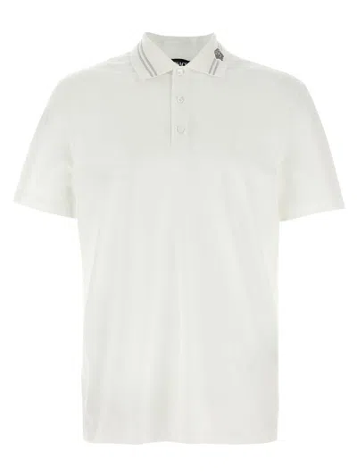 Versace White Polo Shirt With Medusa Detail On The Collar In Cotton Man