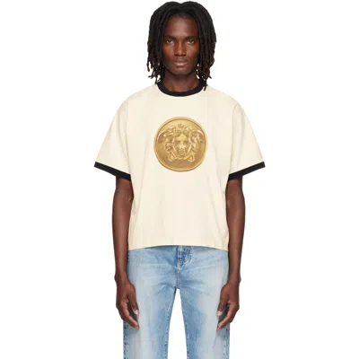 VERSACE WHITE PRINTED COTTON-JERSEY REGULAR T-SHIRT