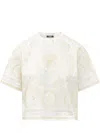 Versace White Printed Crew Neck T-shirt In White