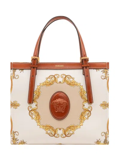 Versace White Riviere Printed Large Tote