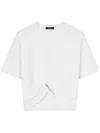 Versace Logo And Safety Pin Cotton T-shirt In White
