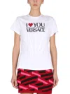 Versace White Short-sleeved T-shirt With Logo Print In White