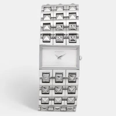 Pre-owned Versace White Stainless Steel 75q Women's Wristwatch 32.5mm