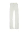 Versace Straight Leg Denim Trousers With Pockets And Loops In Animal Print
