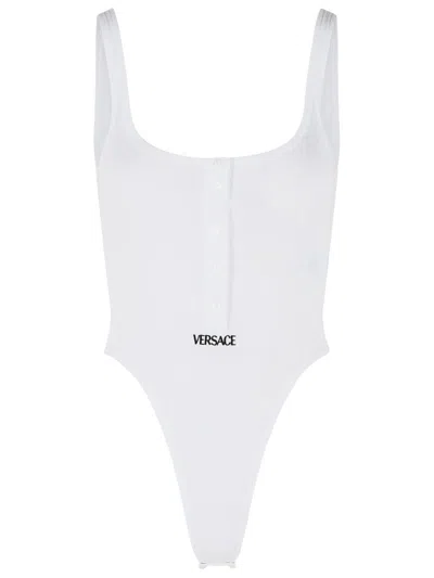 Versace White Stretch Cotton Bodysuit