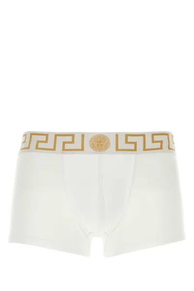 Versace White Stretch Cotton Boxer