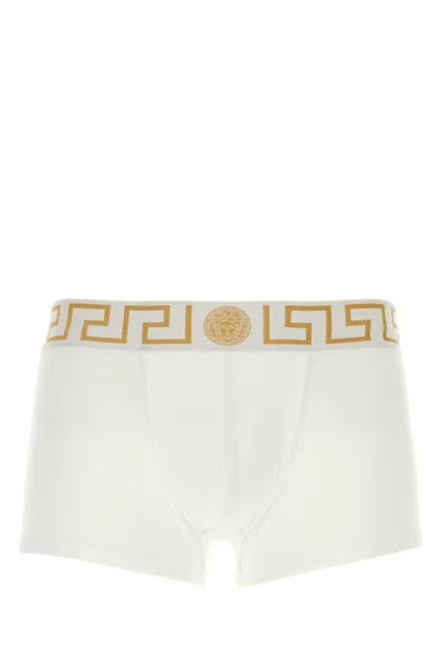 VERSACE WHITE STRETCH COTTON BOXER