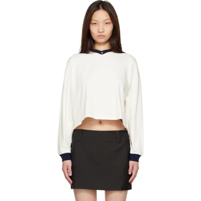 Versace White Stretch Cotton-jersey Long-sleeved T-shirt