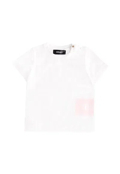 Versace Kids' White T-shirt With 90 Vintage Logo For Baby Girl