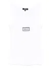 Versace Logo Tag Tank Top In White