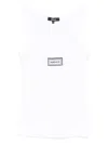 Versace Logo Embroidered Tank Top