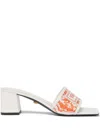 Versace Theia Barocco 55mm Raffia Mules In White