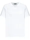 Versace Frayed Embroidered-logo Crewneck T-shirt In White
