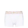 Versace Stretch Cotton Boxer Shorts With Greek Motif