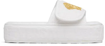 Versace White ' Allover' Slippers