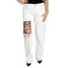 VERSACE VERSACE WHITE WATERHOUSE PAINTING PATCH JEANS