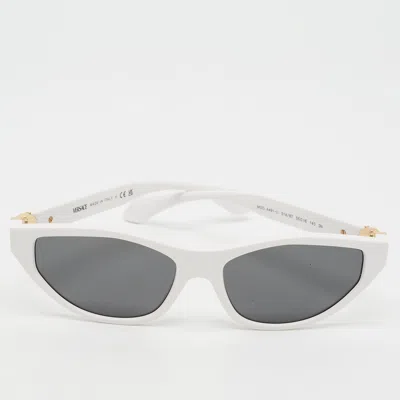 Pre-owned Versace White/black Mod 4491 U Medusa Cat Eye Sunglasses