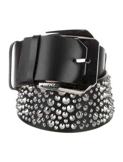 Pre-owned Versace Wide Calf Leather Belt In Multi