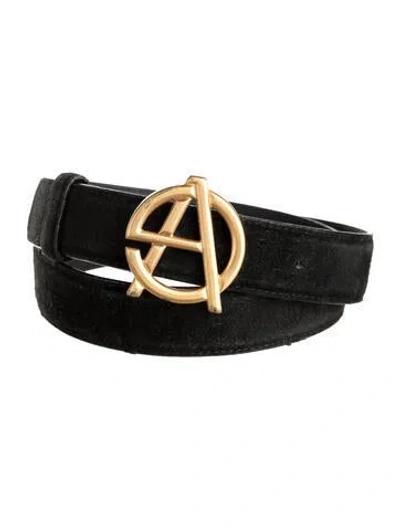 Pre-owned Versace Wide Leather Belt In Black